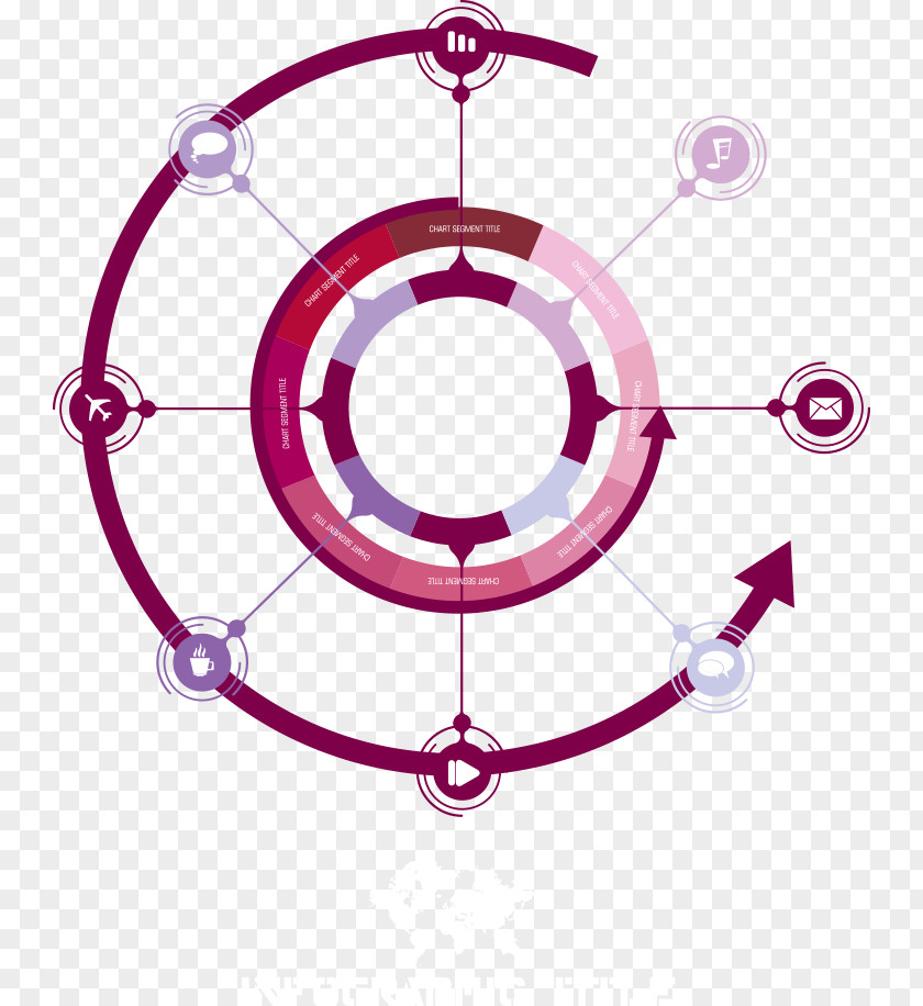 Vector Red Fan Chart Circular Sector Clip Art PNG
