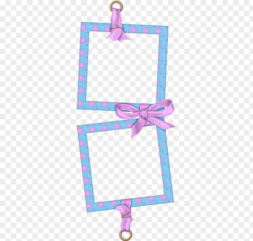 Cartoon Painted Pink Ribbon Bow Picture Frames PNG