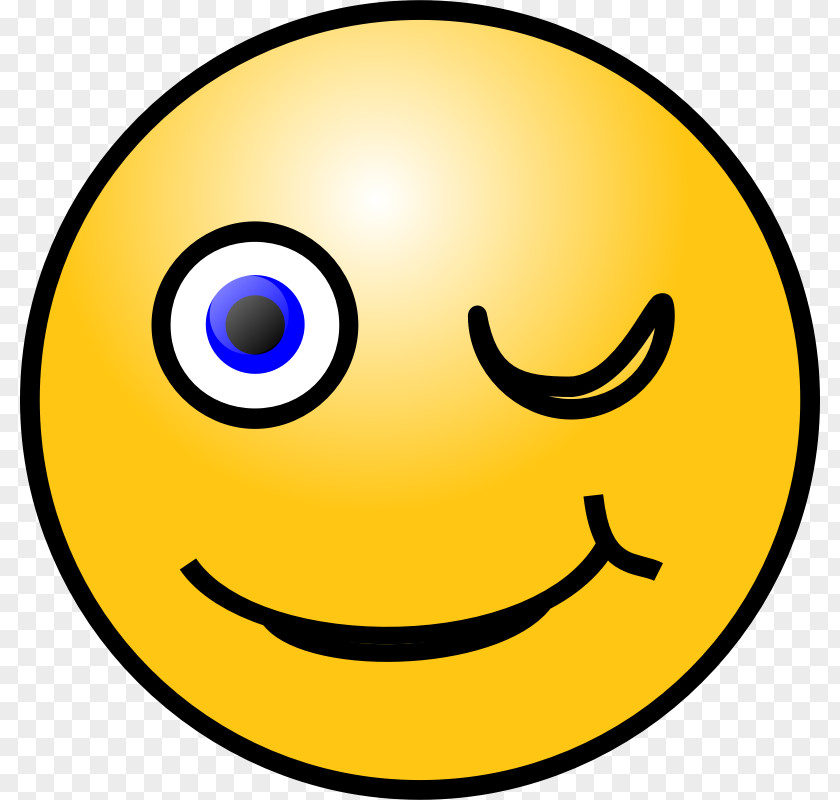 Wink Smiley Face Emoticon Clip Art PNG