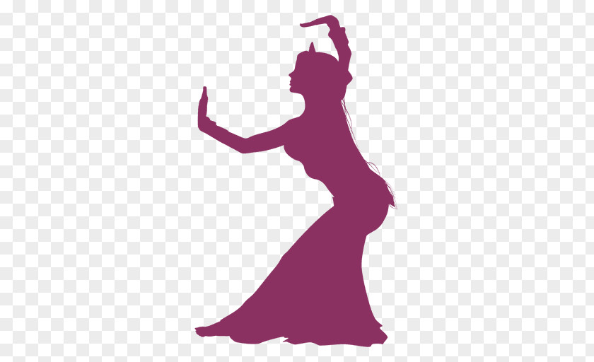 Violet Vector Belly Dance Silhouette Graphic Design PNG