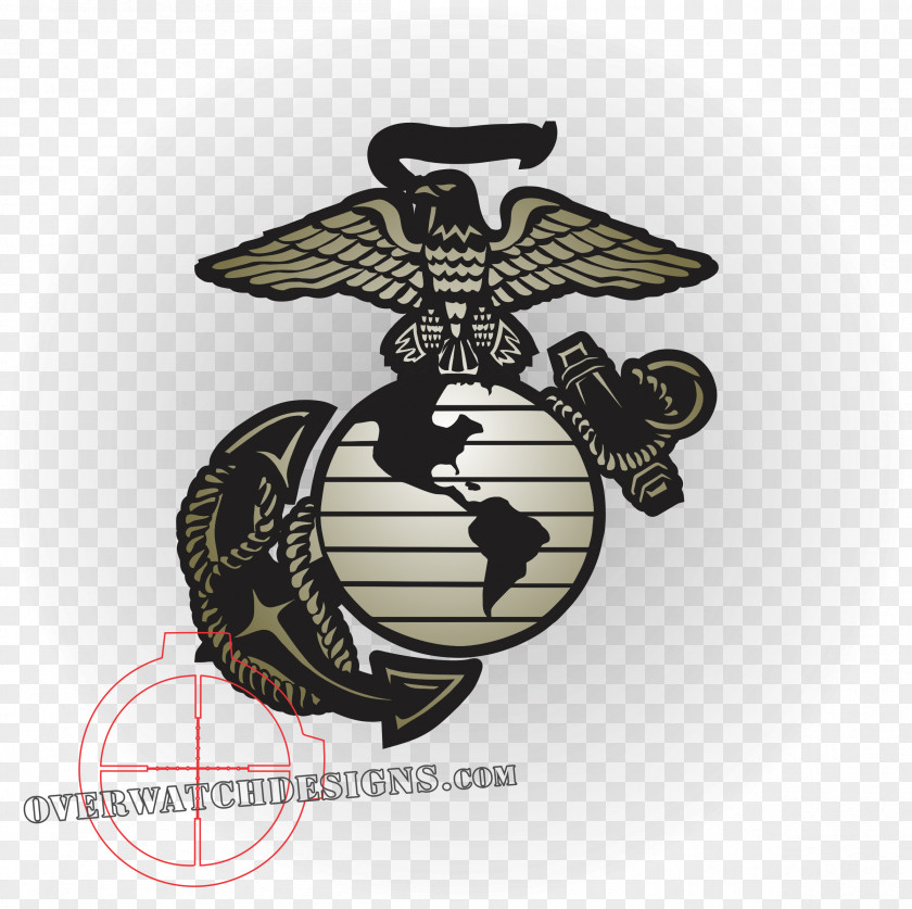 Evergreen Marine Corp Eagle, Globe, And Anchor Decal United States Corps Sticker PNG