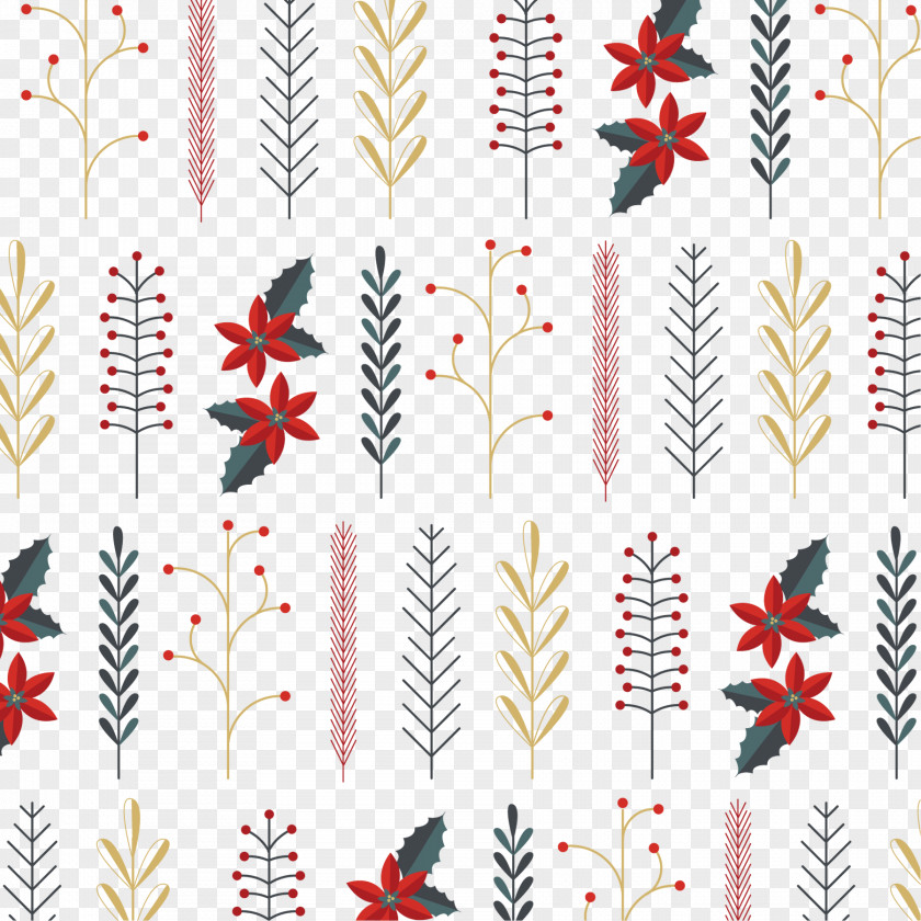 Vector Pattern Decorative Winter Flower Clip Art PNG