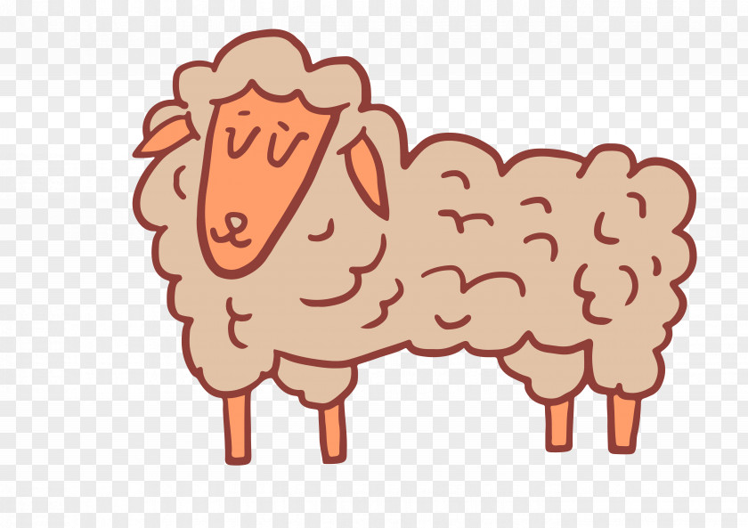 Vector Cartoon Sheep Cattle Goat PNG