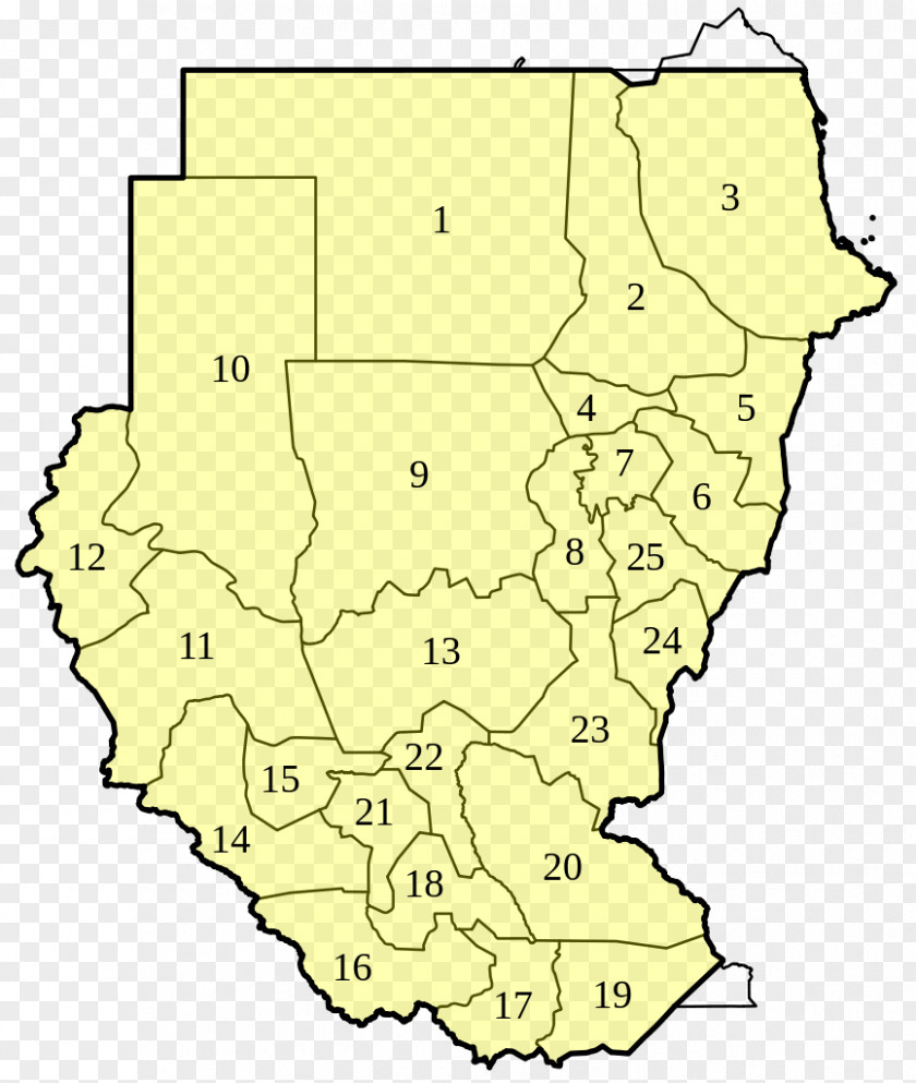 Map States Of Sudan Al Qadarif Gezira Kassala PNG