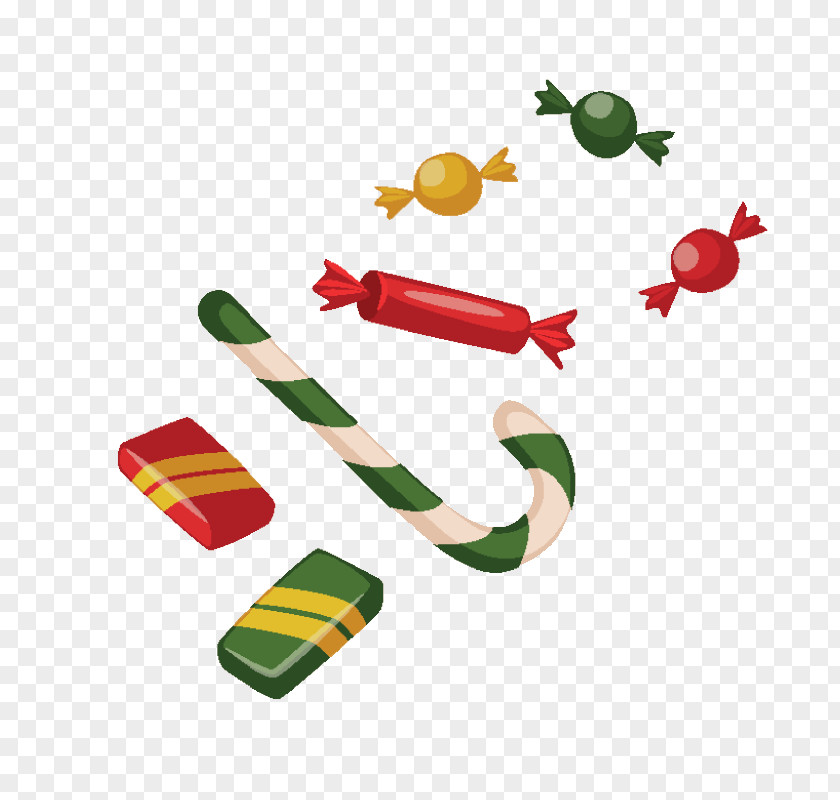 Christmas Candy Cane Object PNG