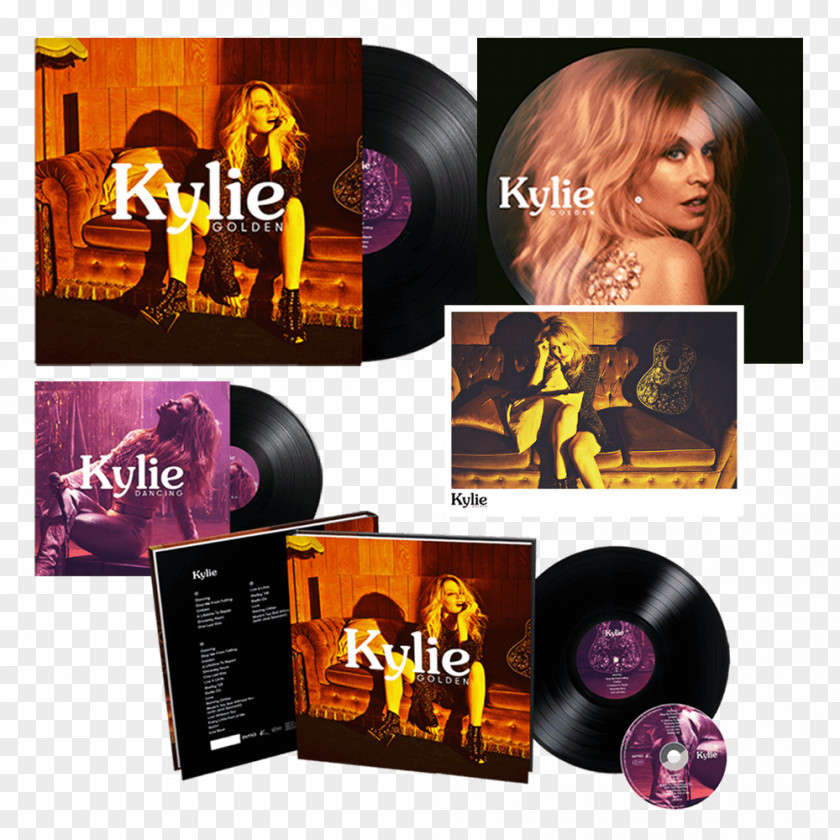 Kylie Minogue Golden Album Dancing Phonograph Record LP PNG