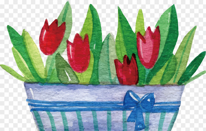 Pot Of Tulips Flower Clip Art PNG