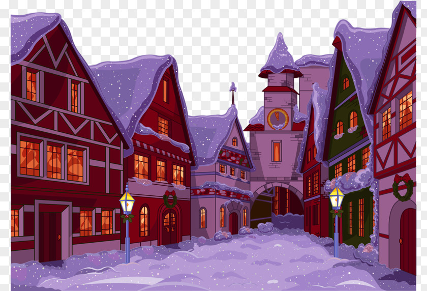 Prince's Castle Santa Claus Christmas Village Illustration PNG