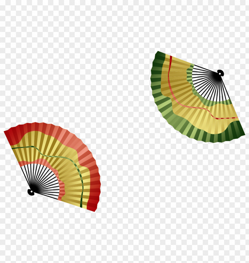 Vector Two Diagonal Fan Japan Motif Photography Illustration PNG