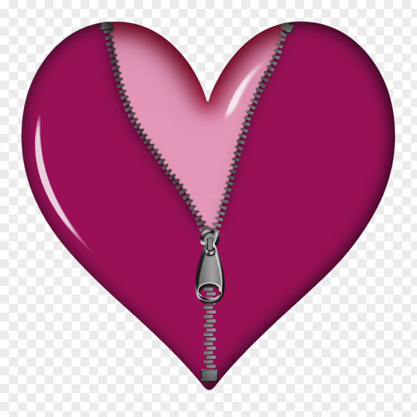 Pink Zipped Heart Picture Zip Clip Art PNG