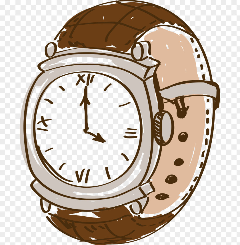 Hand-painted Watches Watch Cartoon Drawing Clip Art PNG