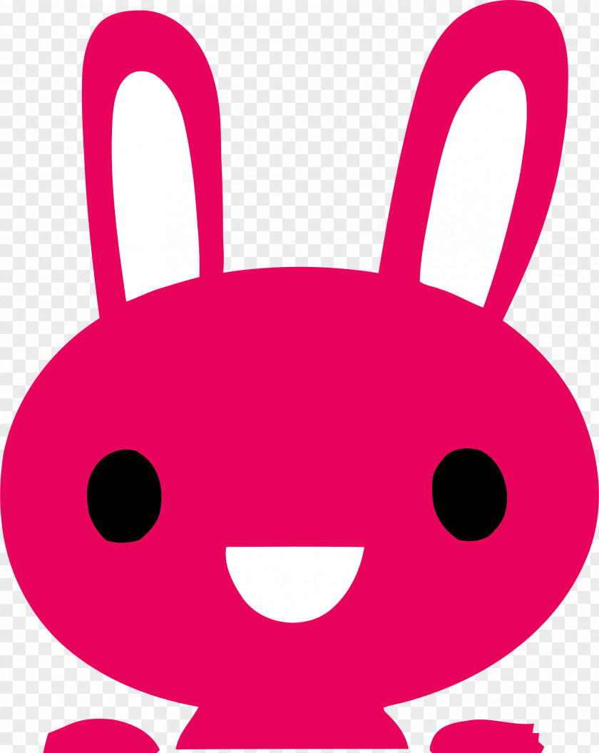 Pink Cartoon Easter Bunny Hare Rabbit Clip Art PNG