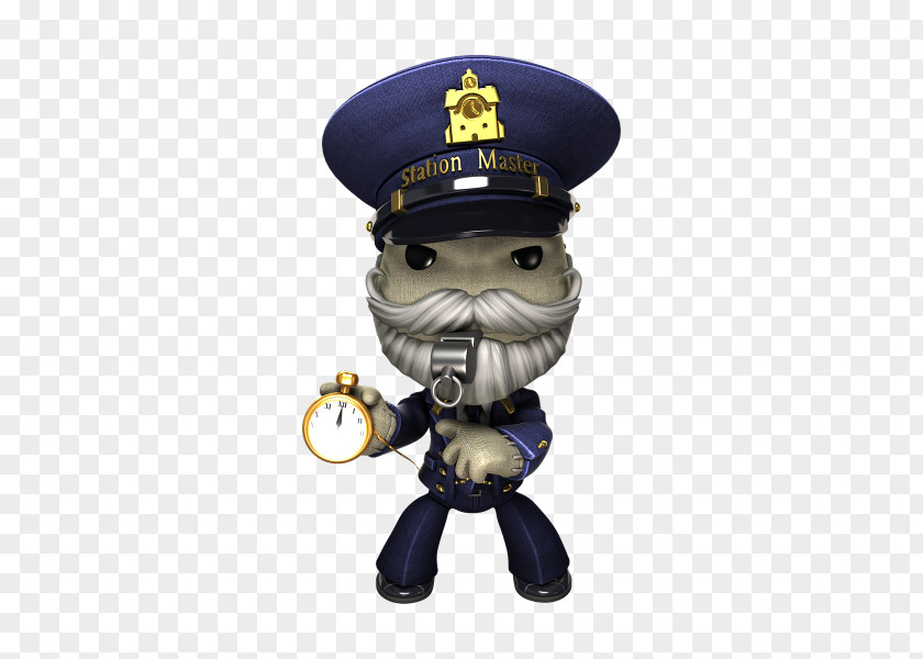 Station Master Train Mascot Figurine Costume PNG