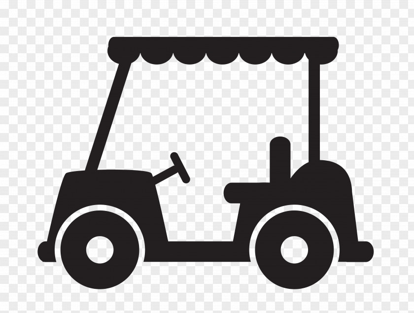 Vector Black Golf Trolley Club Cart Icon PNG