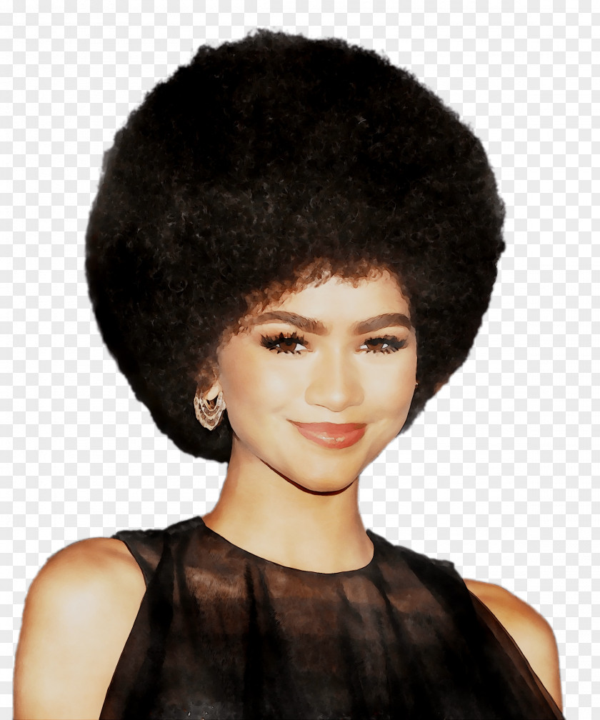 Zendaya Hairstyle Afro-textured Hair Wig PNG