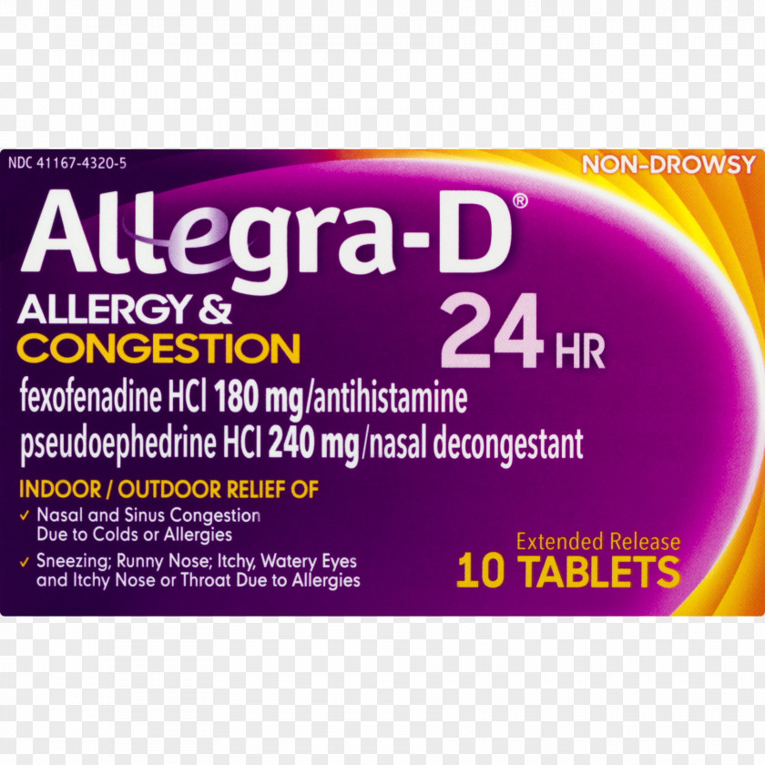 Allergy Fexofenadine Pharmaceutical Drug Nasal Congestion Pseudoephedrine PNG