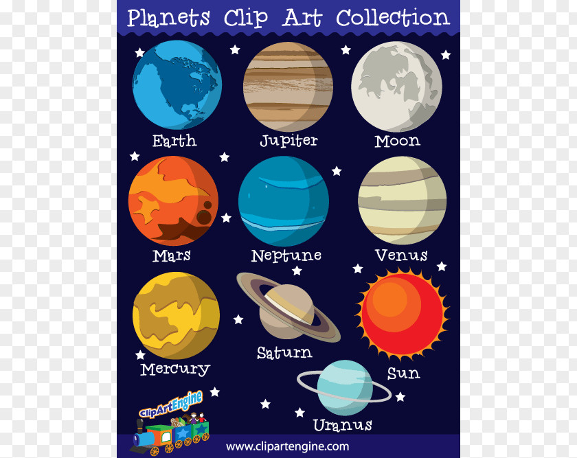 Order Cliparts Free The Nine Planets Solar System Clip Art PNG