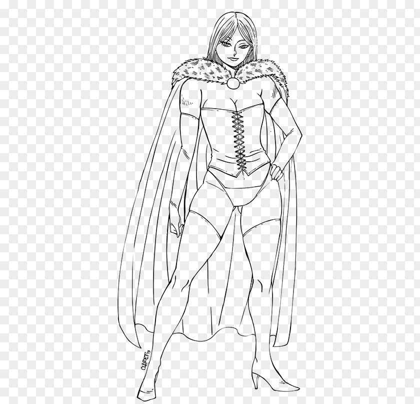 Emma Frost Drawing Line Art Inker Cartoon Sketch PNG