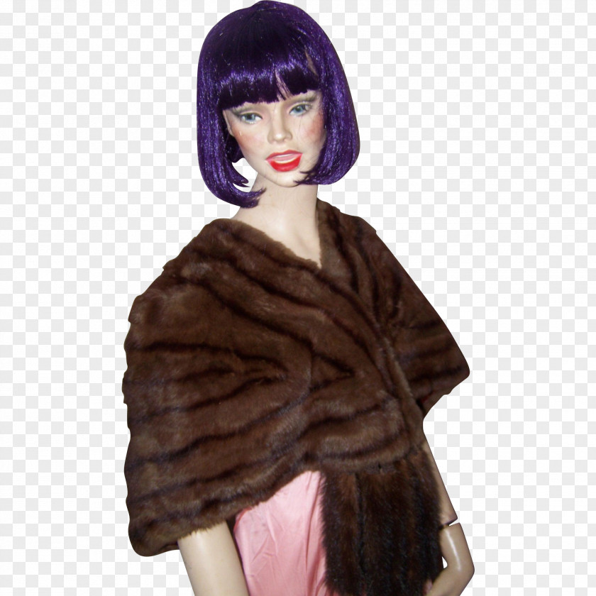 Mink Shawl Fur Capulet Brown Hair Fashion PNG
