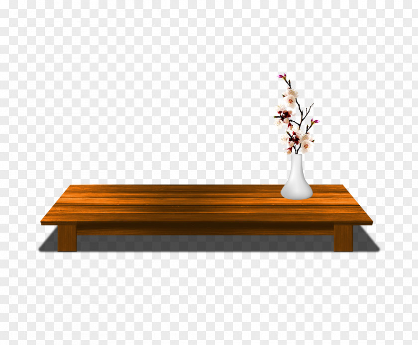 Small Wood Long Table PNG