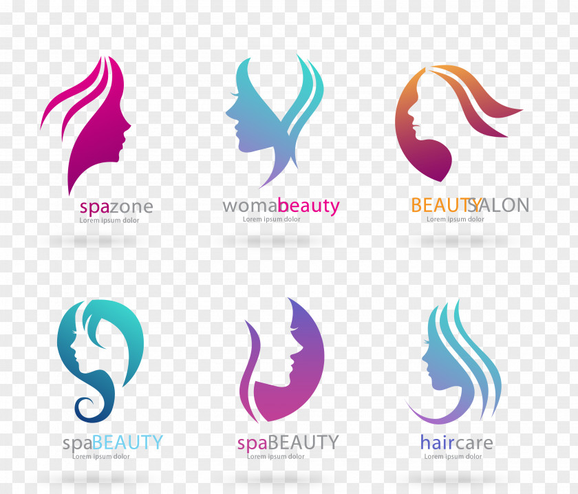 Vector Head Of A Woman Beauty Salons Flag Parlour Logo Cosmetics PNG