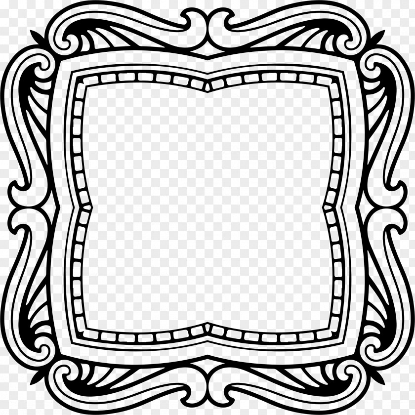 Retro Style Drawing Picture Frames Mirror Ornament PNG