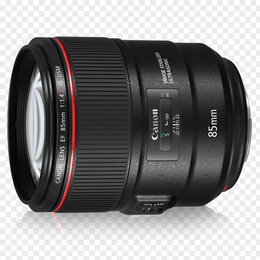 Camera Lens Canon EF Mount 85mm F/1.4L IS USM Ultrasonic Motor PNG