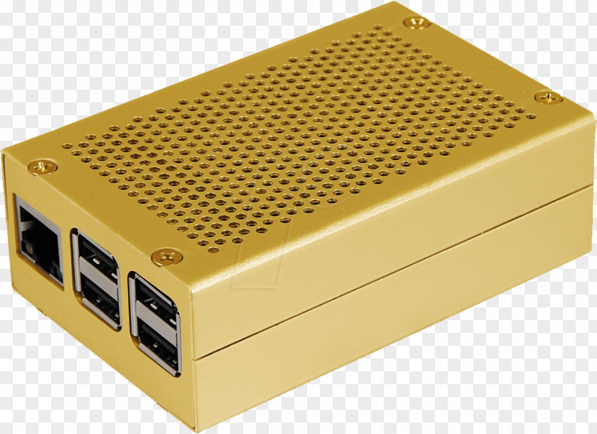Gold Powder Coat Computer Cases & Housings Raspberry Pi 3 Model B Mediacenter Kit 1 GB Aluminium PNG