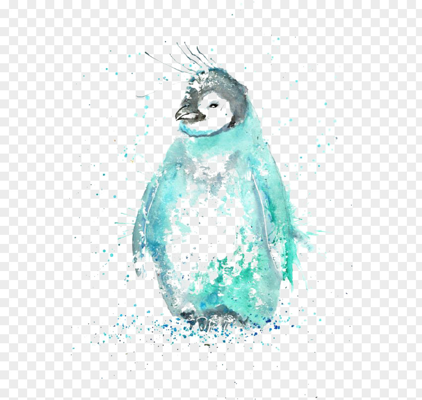 Penguin Watercolor Painting Drawing Illustration PNG