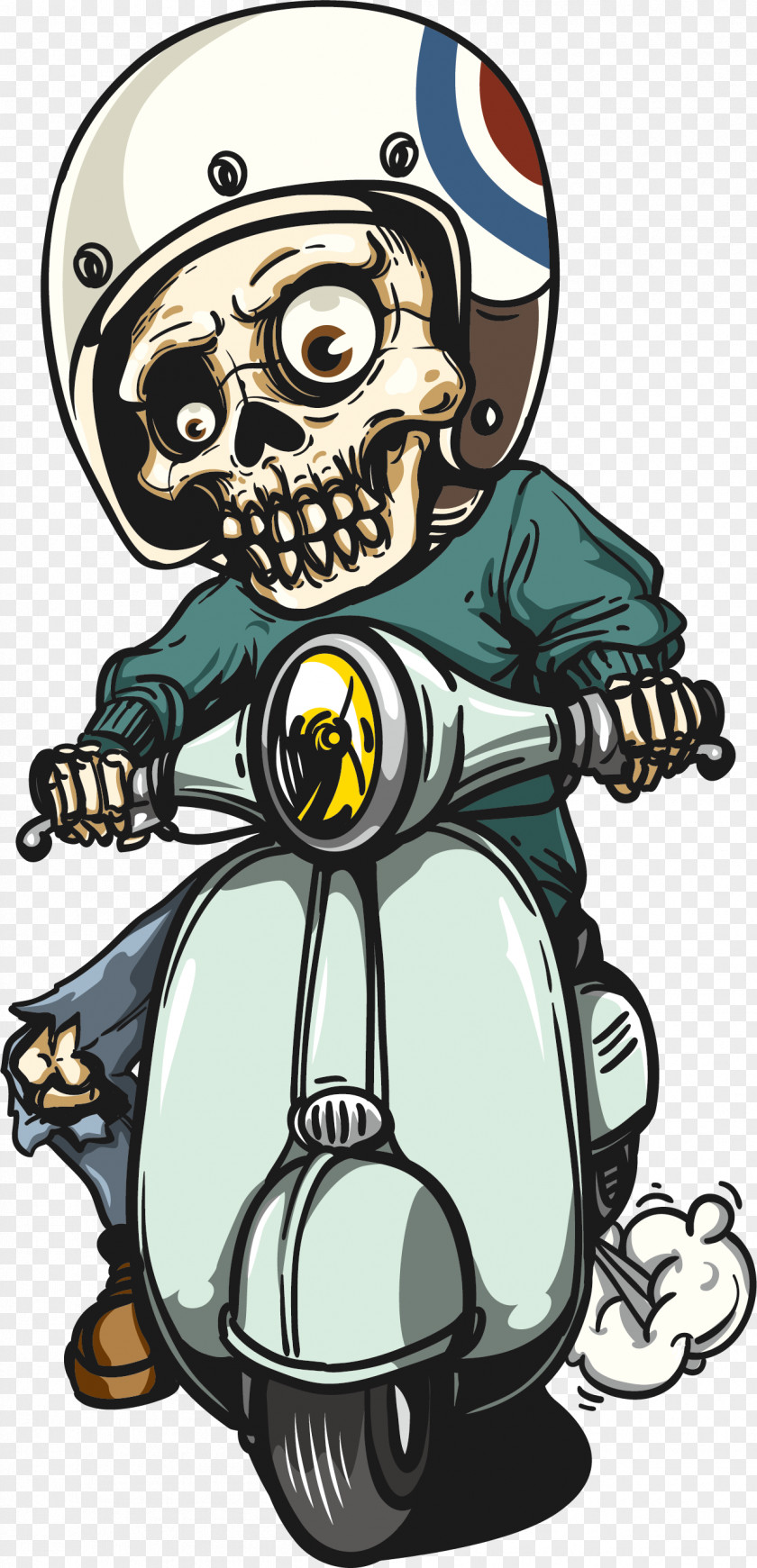 Ride The Skeleton Of Motorcycle Scooter T-shirt Accessories Sticker PNG