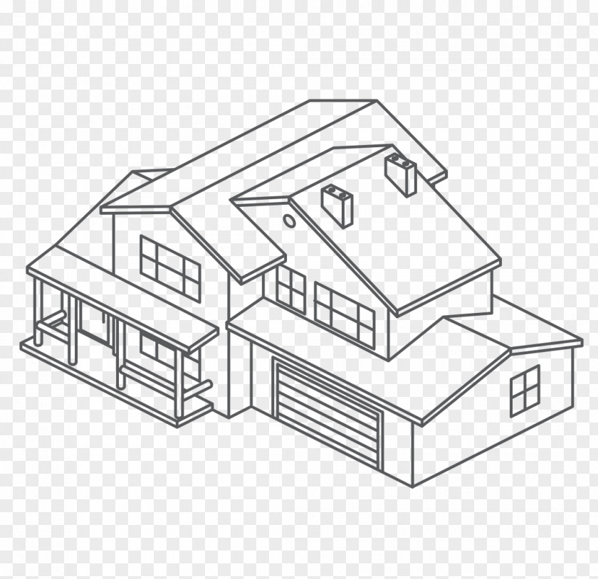 House Plan Isometric Projection Vector Graphics Drawing PNG