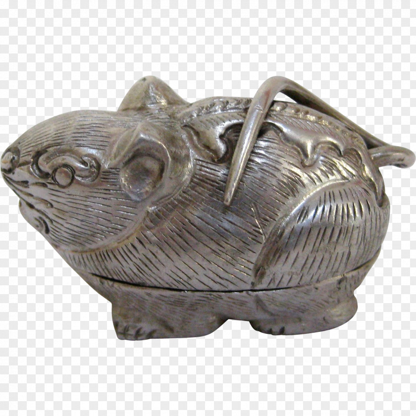 Rat & Mouse Stone Carving Silver Metal Snout PNG