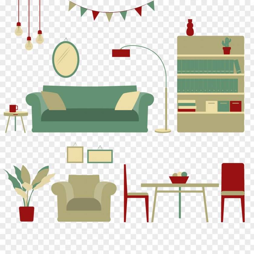 Vector Home Decoration Table Furniture Living Room PNG