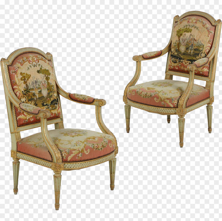 Chair Louis XVI Style Fauteuil Quinze Antique PNG