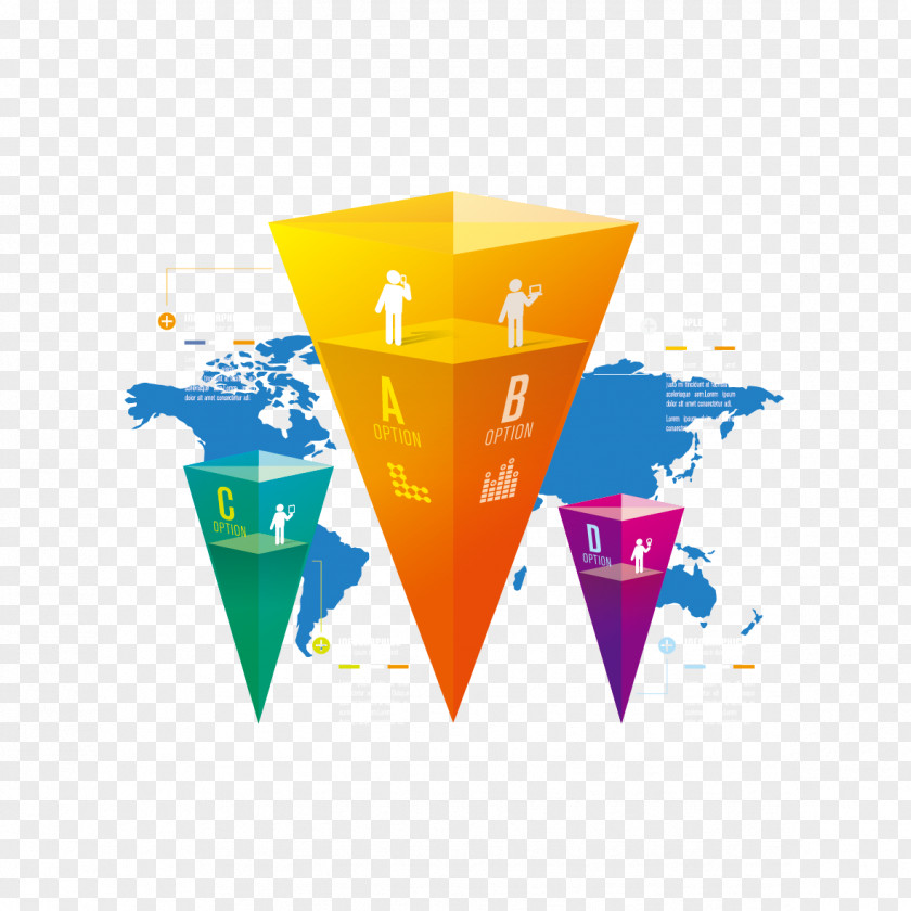 Flat-dimensional Triangle World Map Globe PNG
