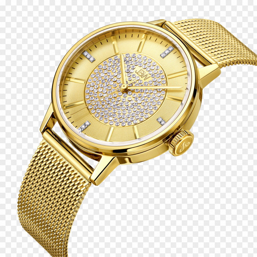 Ladies Watch Gold Diamond Clock Bracelet PNG