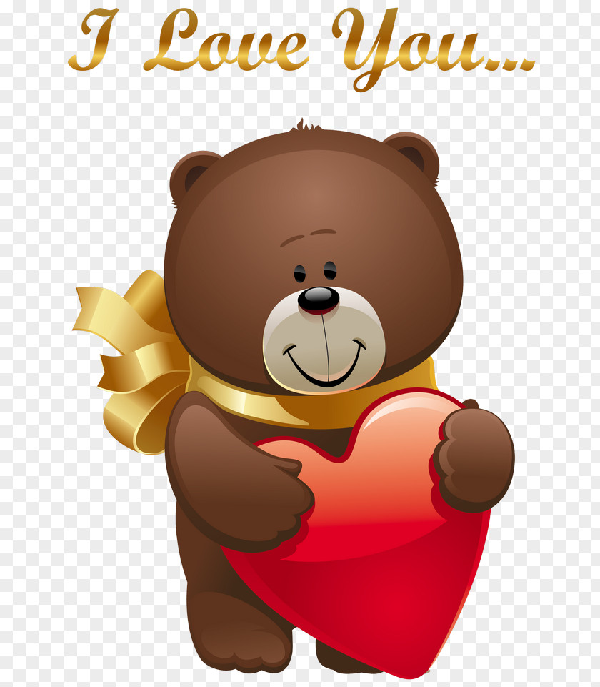 Bear Heart Clip Art PNG