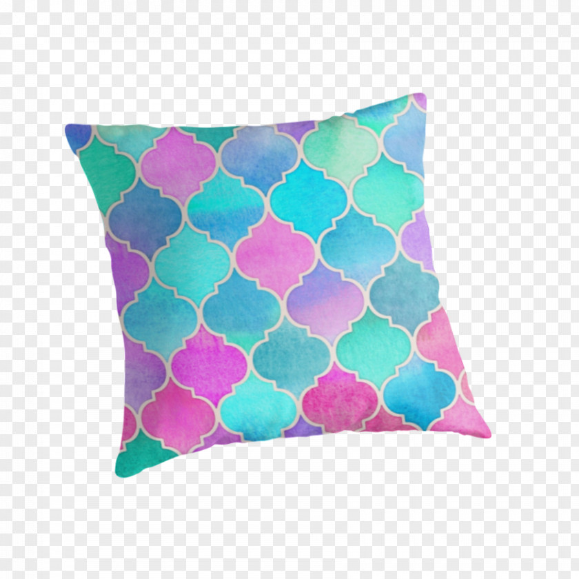 Moroccan Pattern Throw Pillows Cushion Pastel Color PNG