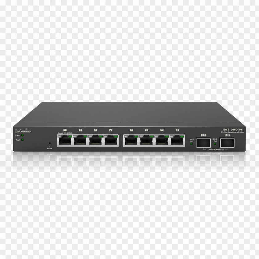 Gigabit Ethernet Small Form-factor Pluggable Transceiver Network Switch EnGenius EWS1200D-10T Neutron EWS 24-Port Managed Smart PNG