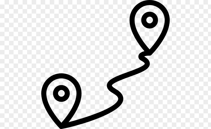 Route Icon Line Art Body Jewellery White Clip PNG