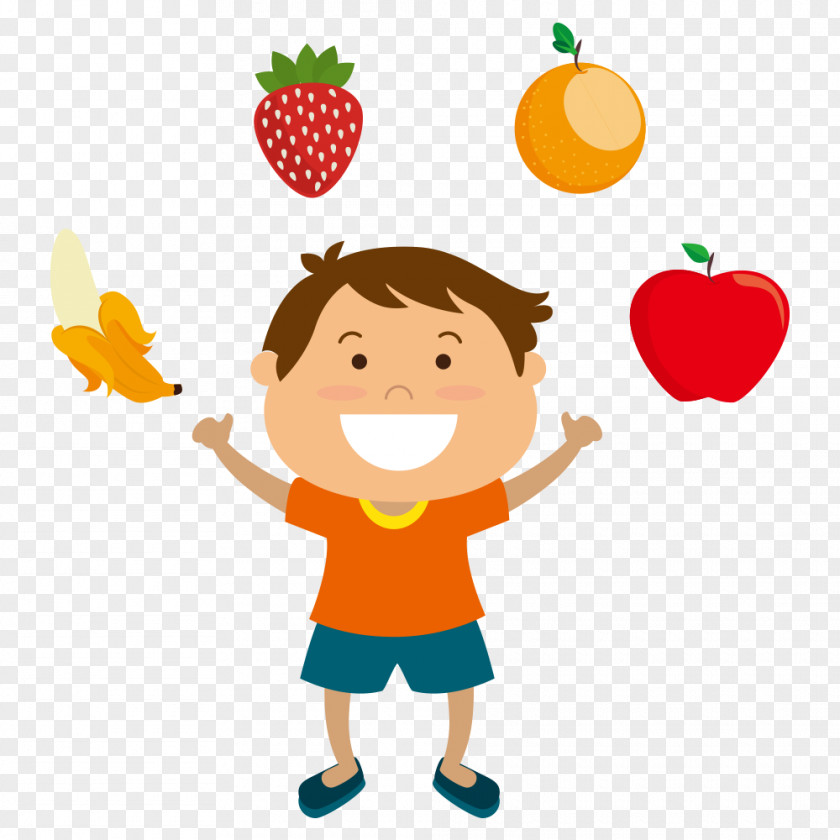 Vector Cartoon Children Fruit Computer File PNG