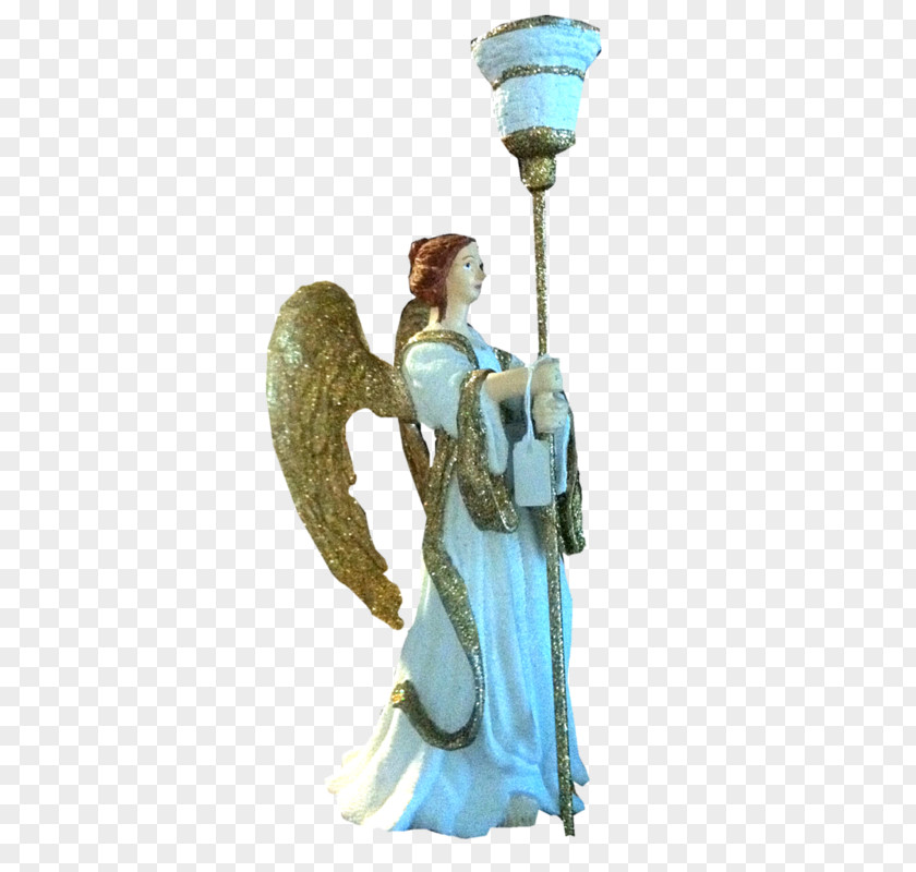 Angel Sculpture Menorah Statue PNG