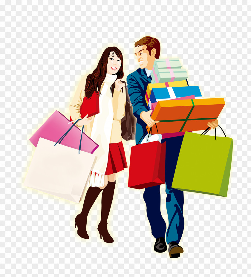 Couple Shopping Template PNG