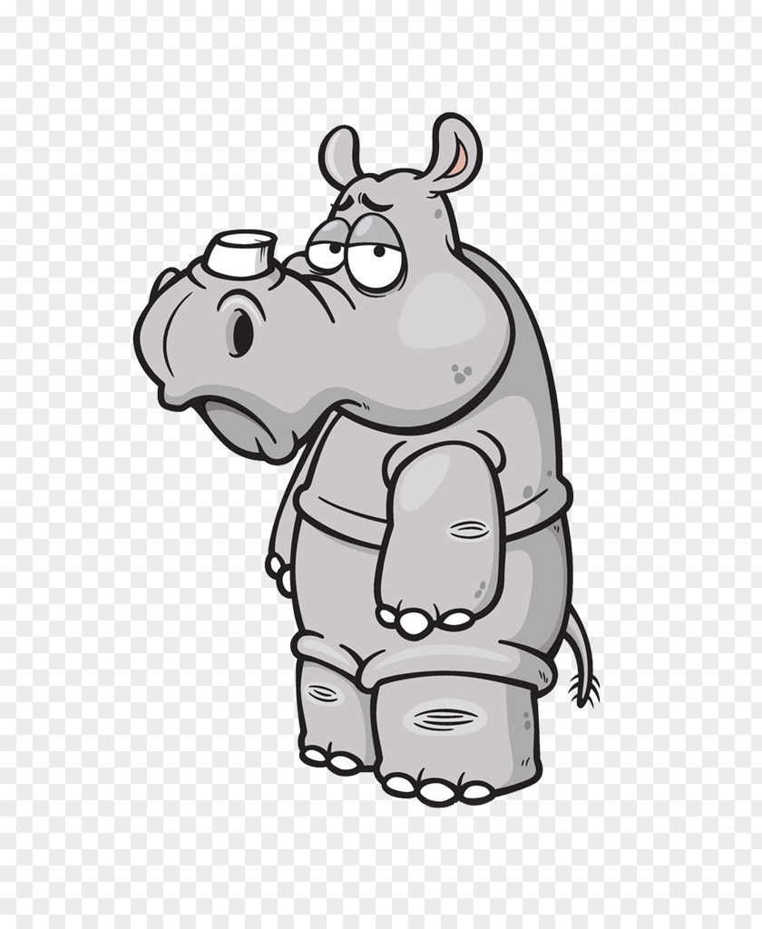 Hippo Rhinoceros Cartoon Clip Art PNG