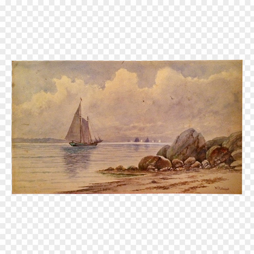 Painting Watercolor Sea Sky Plc PNG