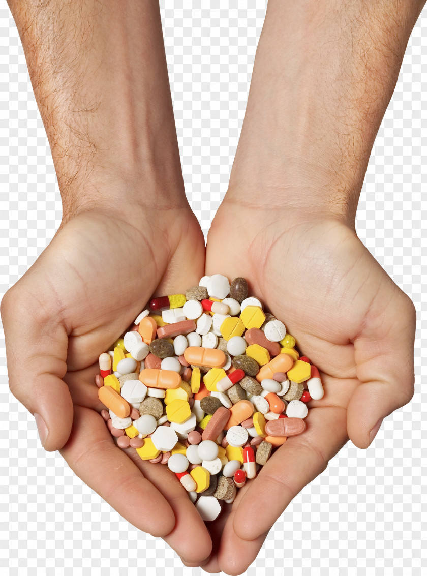Pills In Hands Pharmaceutical Drug Therapy Disease Tablet Mebendazole PNG