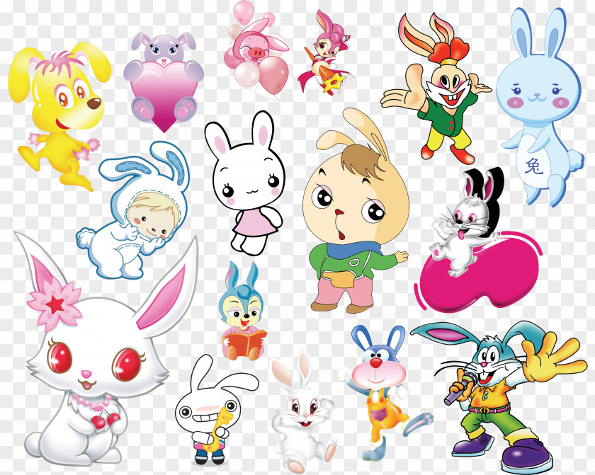 Rabbit Collection Easter Bunny White Clip Art PNG