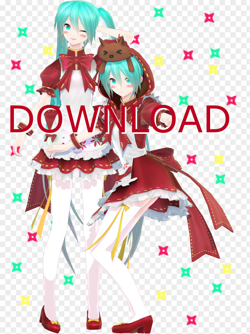 Red Riding Hood Hatsune Miku Clover Club Cocktail MikuMikuDance DeviantArt PNG