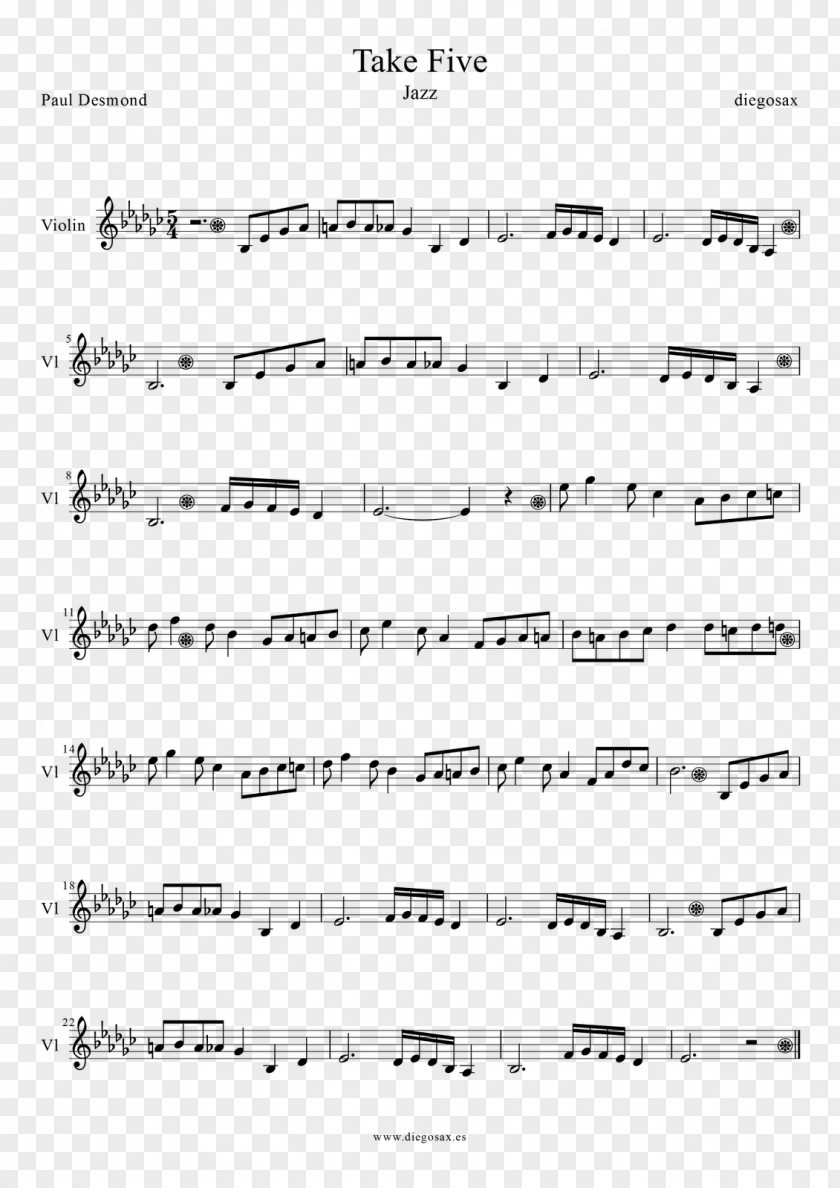 Sheet Music Take Five Saxophone Trumpet Clarinet PNG Clarinet, sheet music clipart PNG