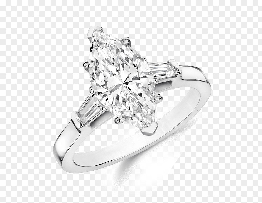 Diamond Engagement Ring Baguette Wedding PNG
